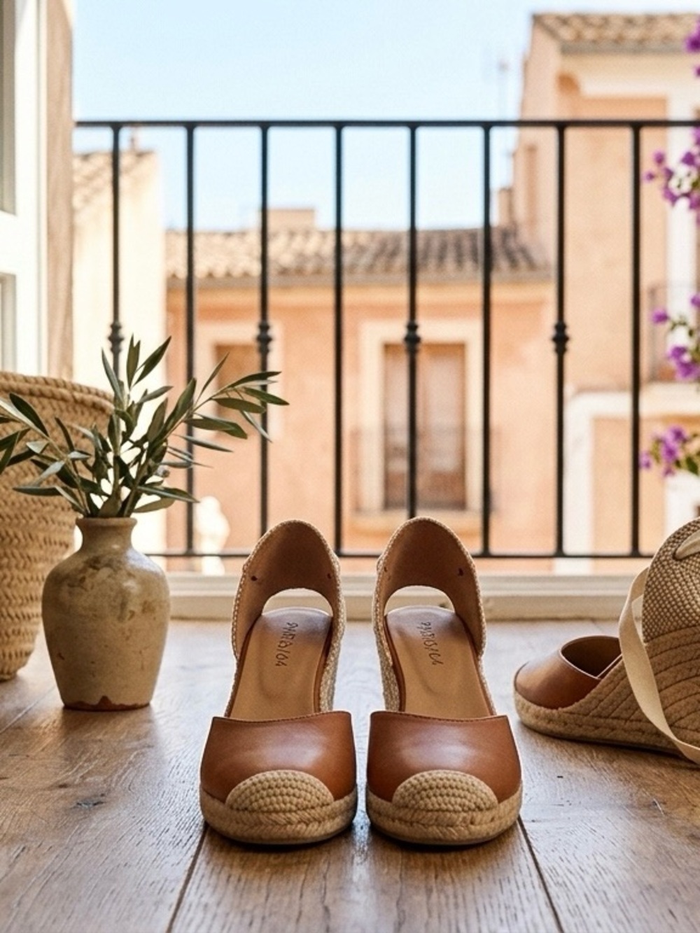 PARIS/64 Leather Wedge Espadrilles | Size 39